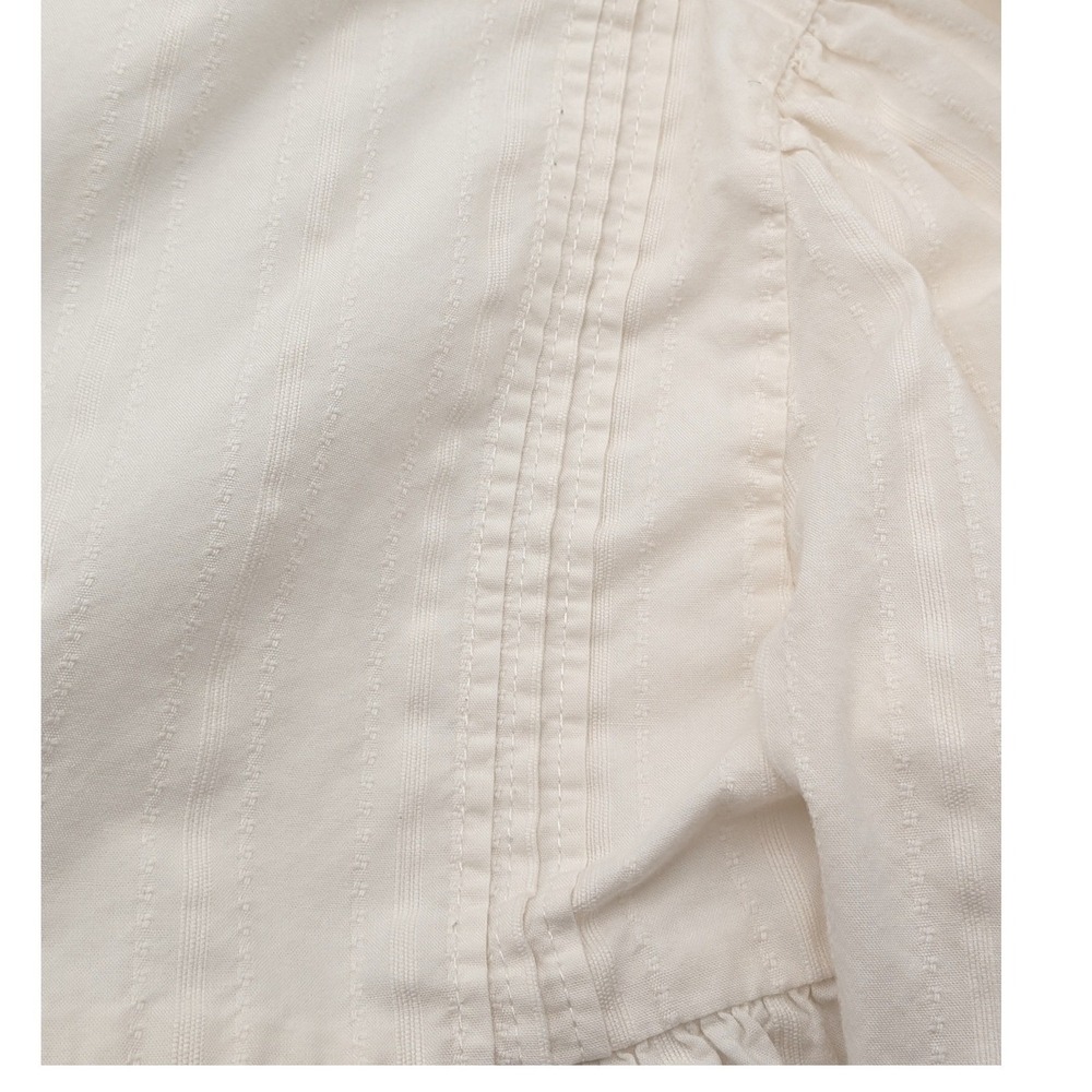 Gap Kids Girls White Cotton Beaded Pintuck Babydoll Blouse Top Size L 10 Read - Picture 8 of 12